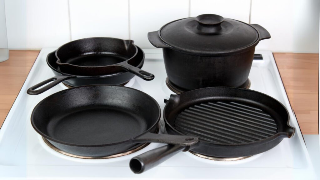 cast iron cookware on gas stove