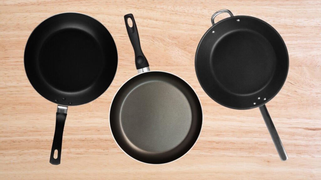 non stick pans on a counter top